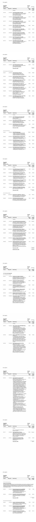 Langtextdokument mit vielen Zeilen und Tabellen