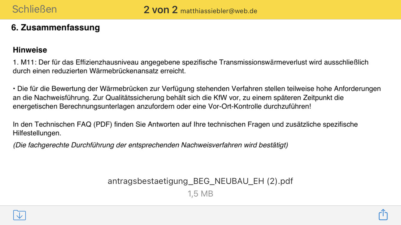PDF-Screenshot: Abschnitt 6. Zusammenfassung mit Hinweisen.