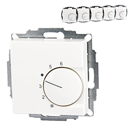 Weißer Thermostat-Drehknopf mit Skala 2–6 zur Heizungsregelung
