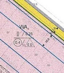 Topografische Grundstücksplanzeichnung mit Grenzlinien WA4