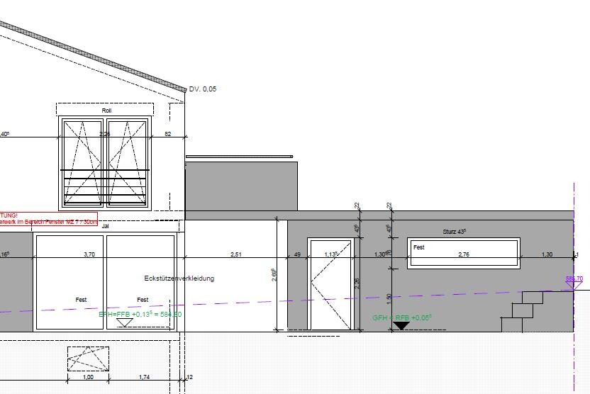 Architekturplan eines Treppengrundrisses mit Treppe in Bauzeichnung