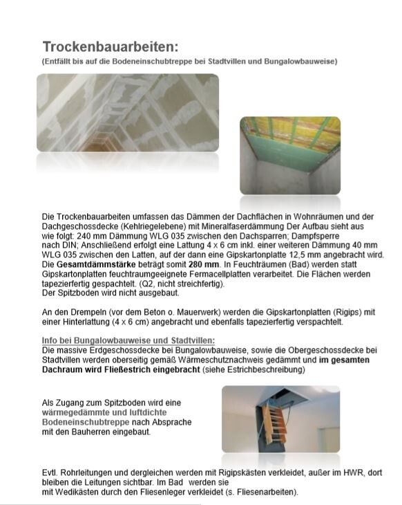 Trockenbauarbeiten Innenausbau: Wandbau, Dämmung und Verkleidung mit Abbildungen