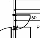 Detailansicht eines Grundrissplans mit Türschwenk und Wandlinien