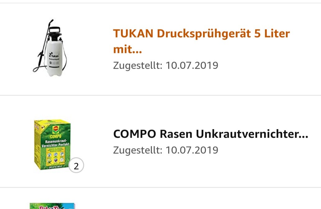Gartenpflege: Tukan Druckspruegeraet 5 Liter und COMPO Rasenkrautvernichter