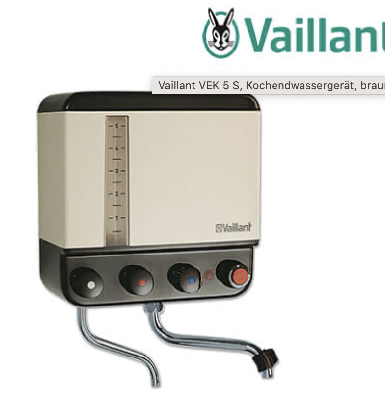 Vaillant VEK 5 S Kochendwassergerät, beige Wandgerät mit Skala und Bedienelementen