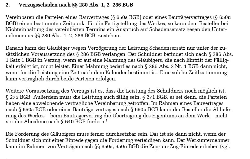 Seite mit Gesetzestext zum Verzugs- und Schadensersatz nach §§280, 286 BGB.