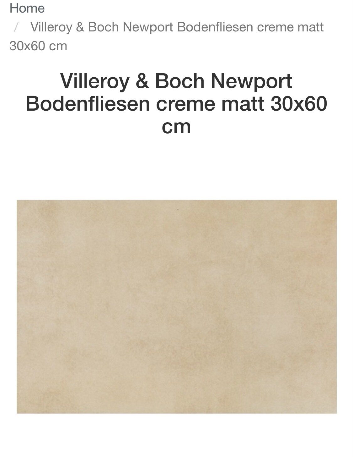 Villeroy & Boch Newport Bodenfliesen creme matt, 30x60 cm, beige rechteckige Fliese