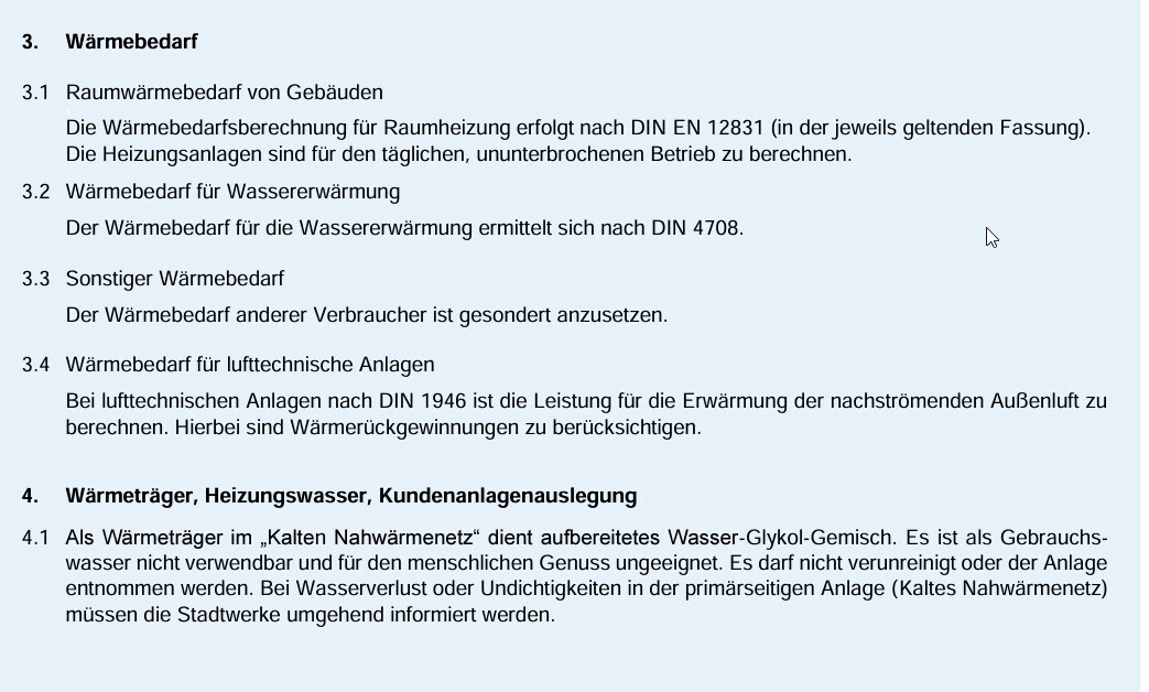 Wärmebedarf-Abschnitt mit Raumwärmebedarf, Wassererwärmung und lufttechnische Anlagen.