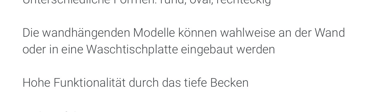 Textseite erklärt wandhaengende Bad-Modelle mit tiefem Becken und Einbauoptionen