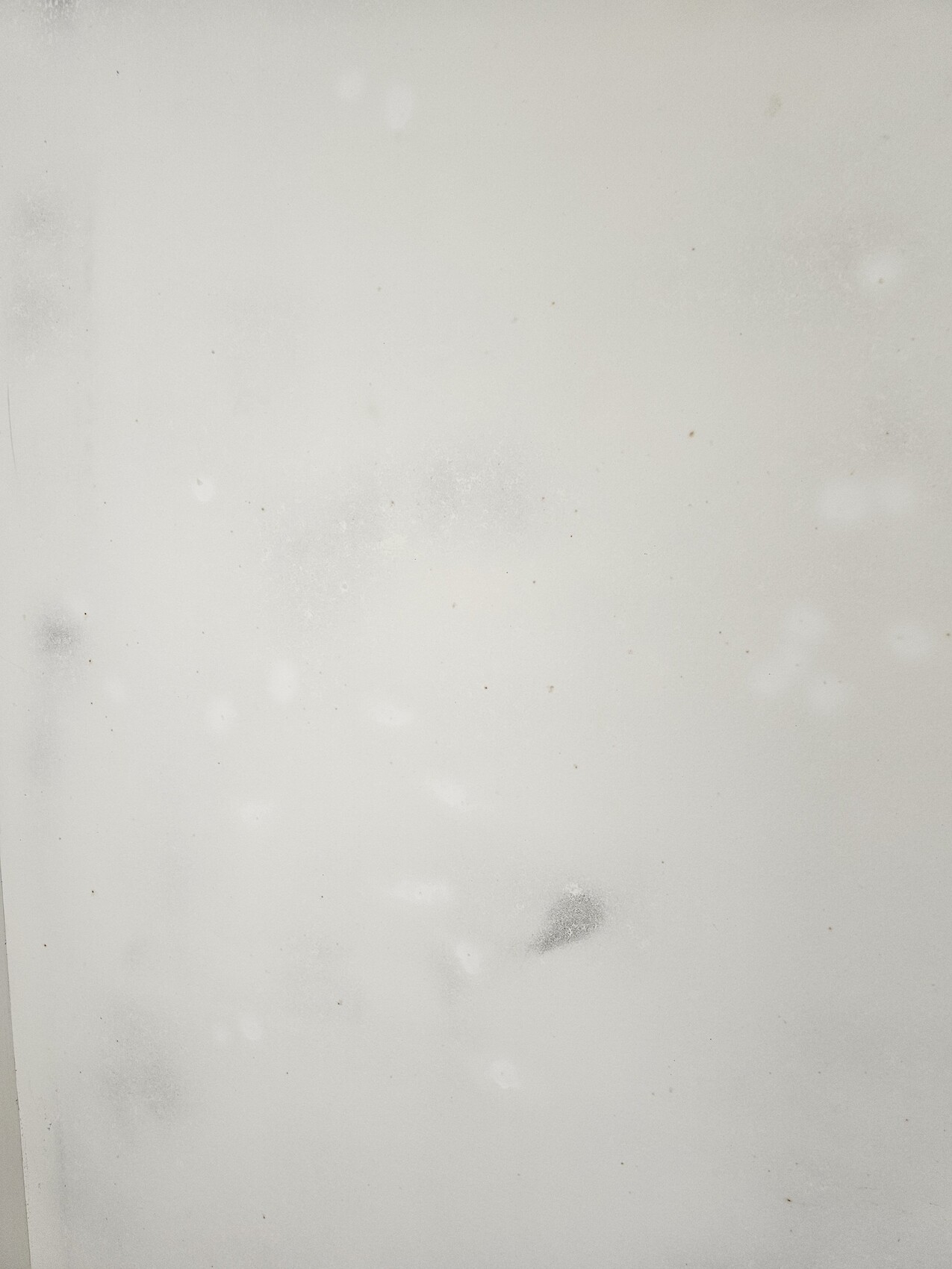 Heller Hintergrund mit Staubflecken und unscharfen Flecken.