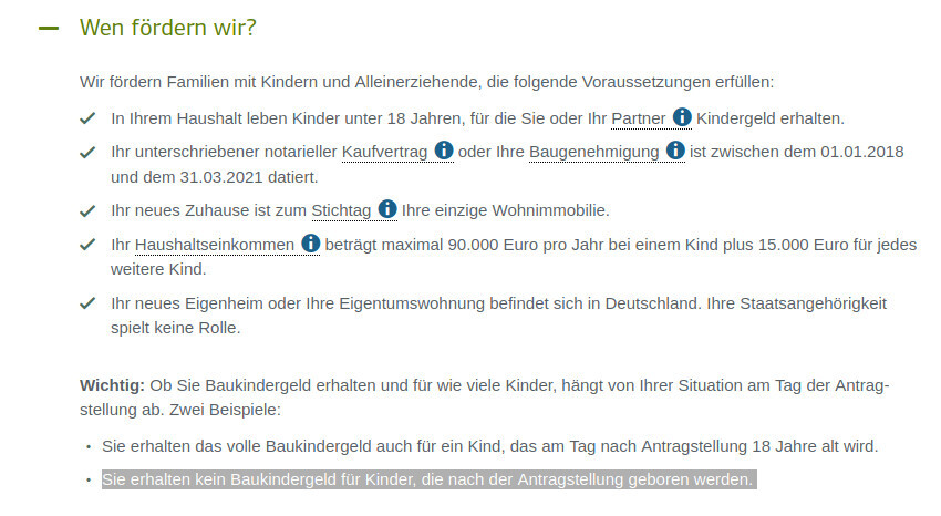Wen fördern wir? Checklisten zu Förderkriterien für Familien mit Kindern.