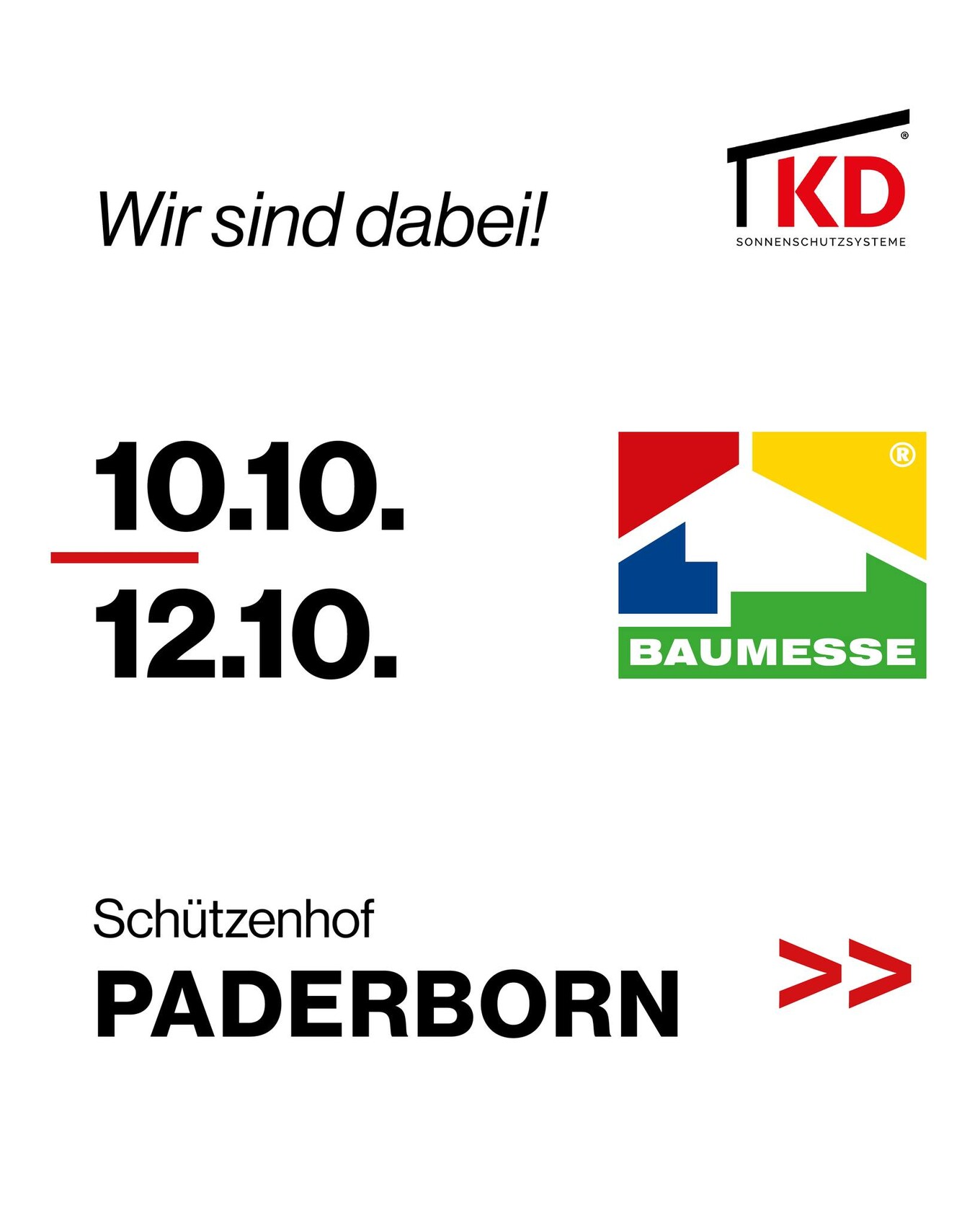Poster für Baummesse in Paderborn mit Datum 10.10–12.10 und TKD Logo